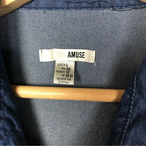 Amuse Society Jump For Love Short Sleeve Wide Leg Jumpsuit L - Picture 8 of 8